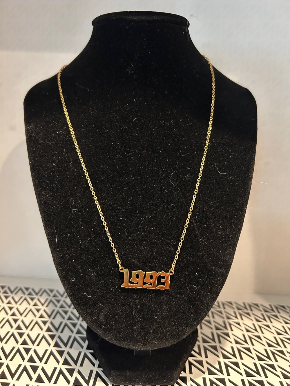 Gold-tone '1993' Pendant Necklace - Women's Jewelry